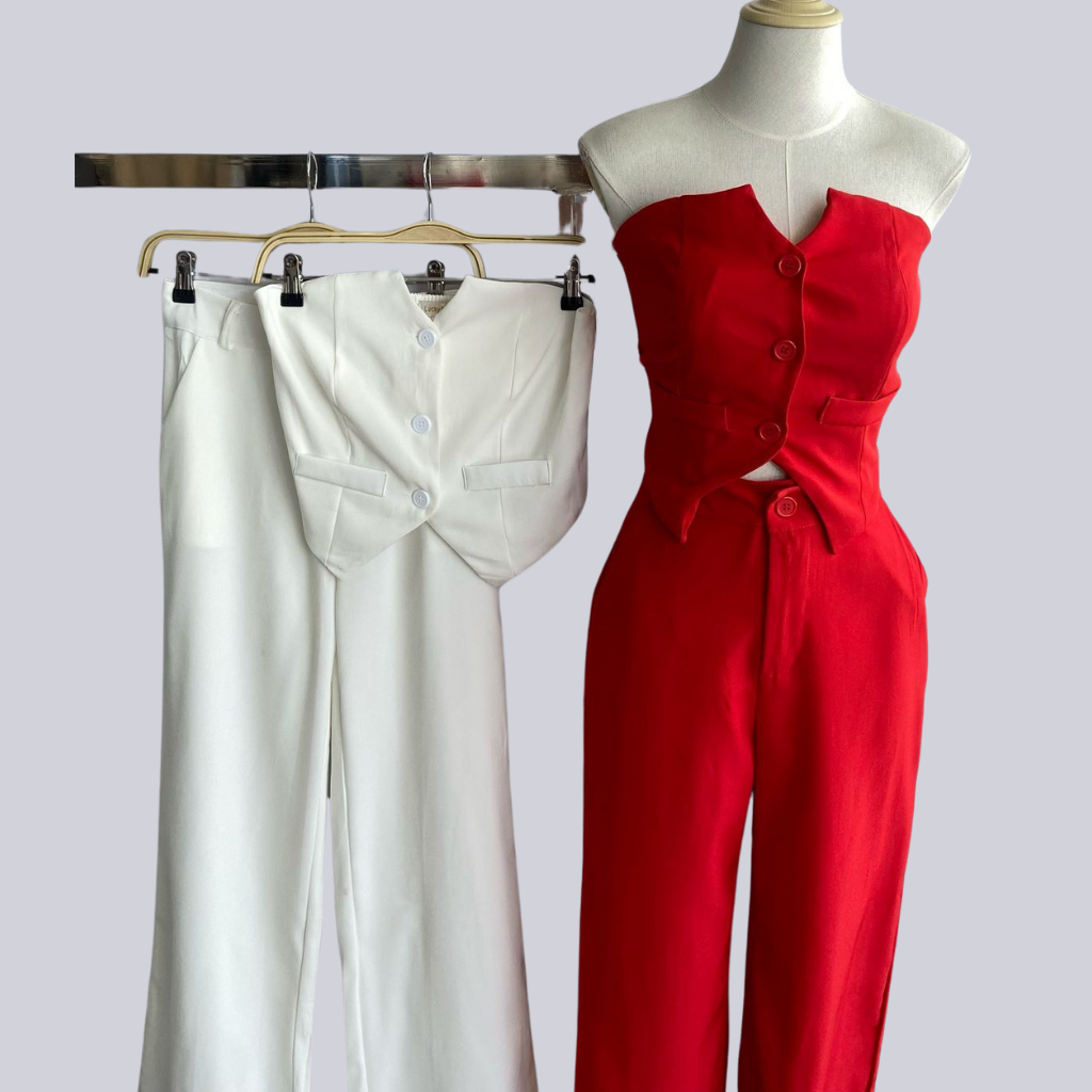 Conjunto Elegante Dama (Blanco o Rojo)